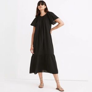 Madewell Embroidered Smocked Midi Dress
